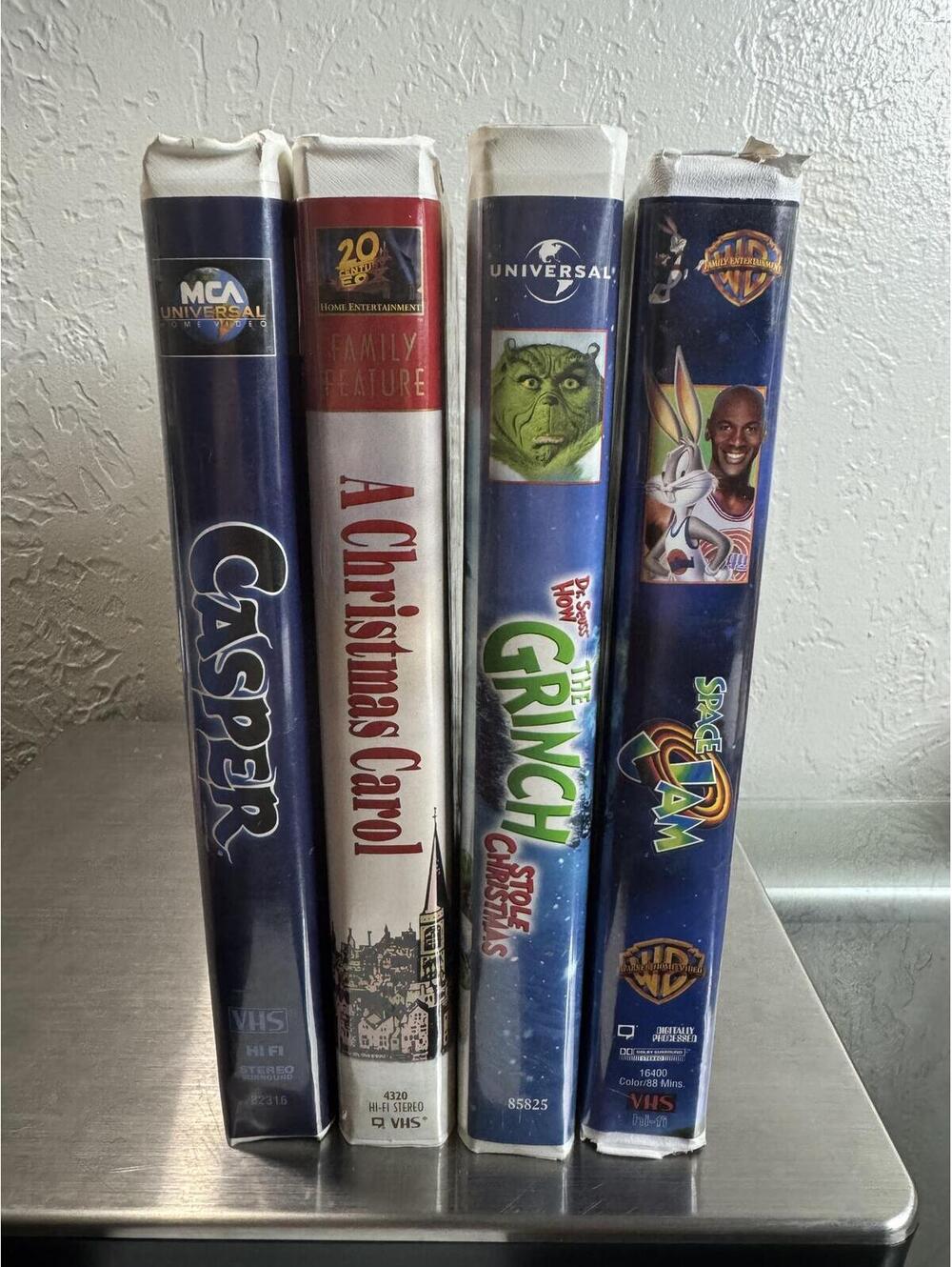 Vintage VHS Movie Collection - Casper, A Christmas Carol, The Grinch, Space Jam